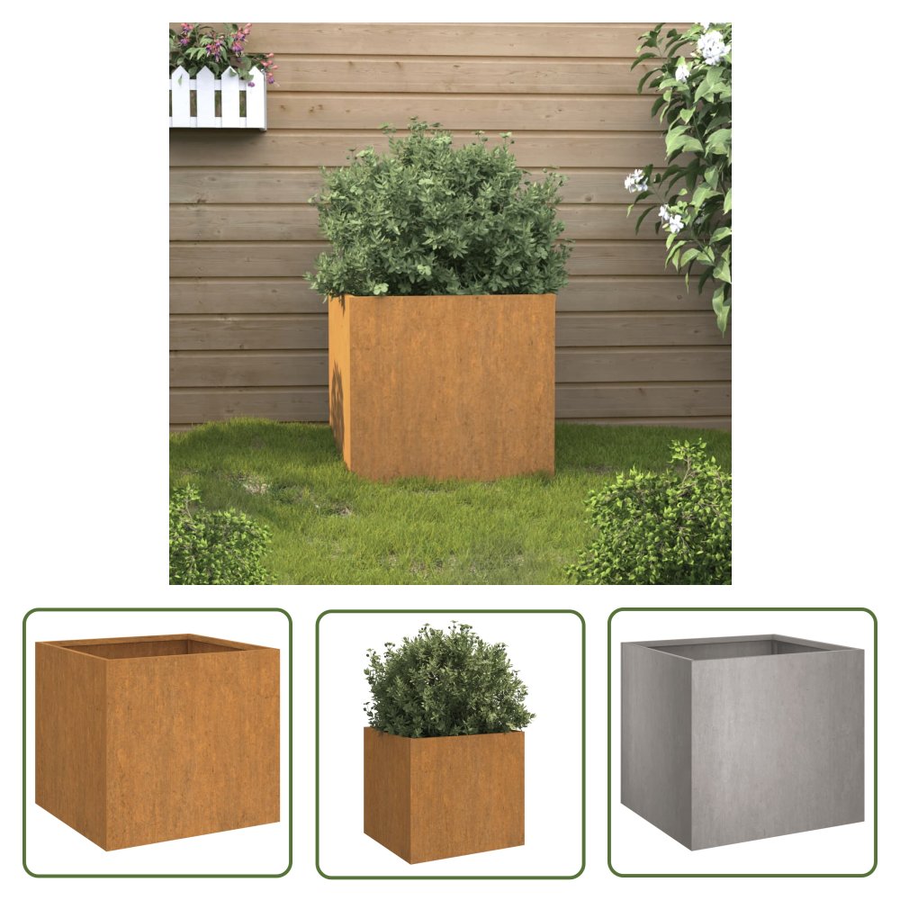 The Living Store Donica - 49x47x46 cm - stal kortenowska - Doniczka