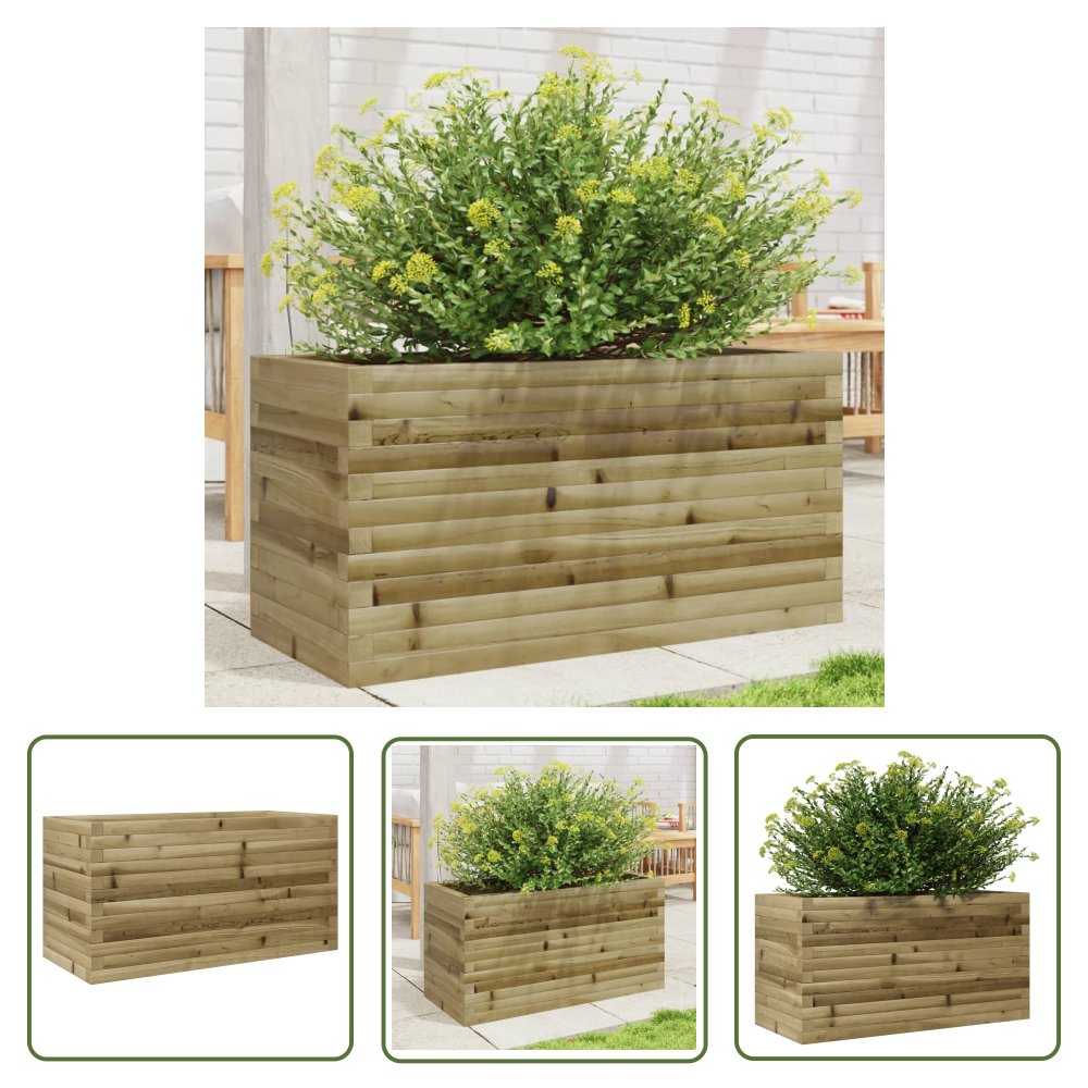 The Living Store Donica ogrodowa - 90x40x45 -5 cm - impregnowane drewno sosnowe - Donica Ogrodowa