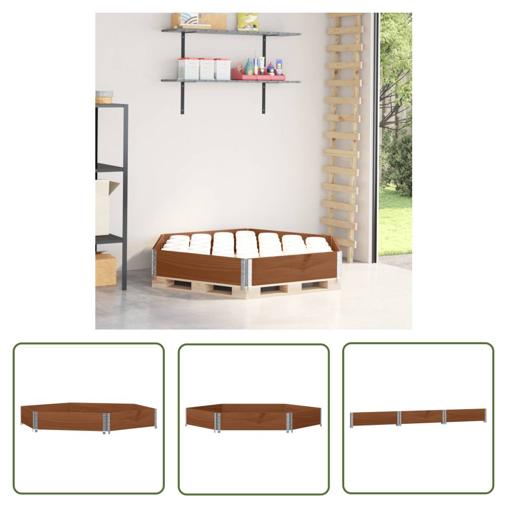 The Living Store Podwyższona donica - sześciokątna - brązowa - 160x160 cm - sosnowa - Donice Ogrodowa