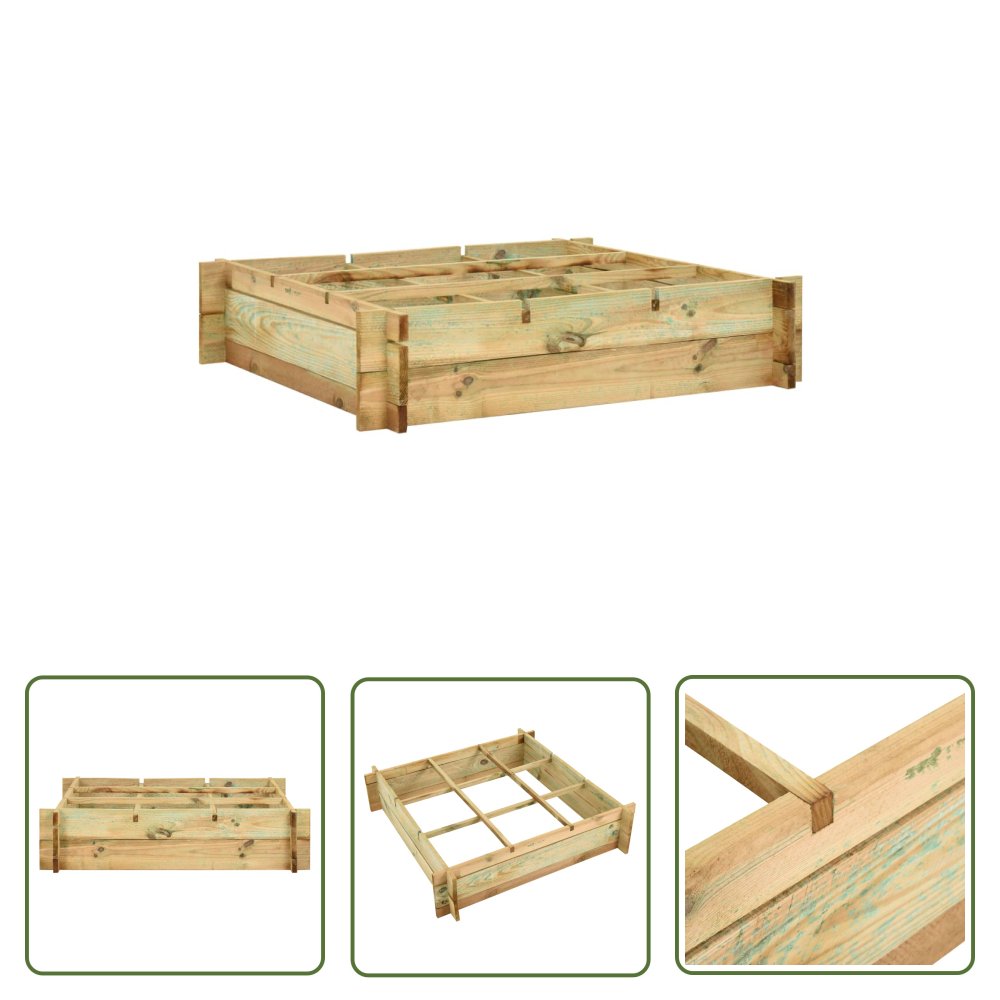 The Living Store Podniesiona donica - 90 x 90 x 20 cm - impregnowane drewno - Podwyższona Donica