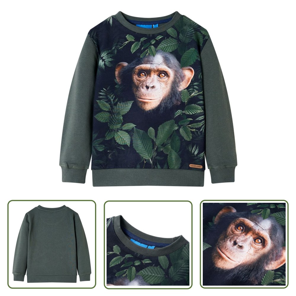 Bluza dziecięca - ciemne khaki - 116 - Bluza Dla Dziecka