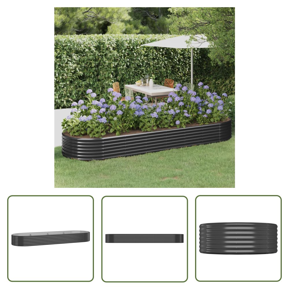 The Living Store Podwyższona donica - stal malowana proszkowo 322x100x36 cm - Podwyższona Donica