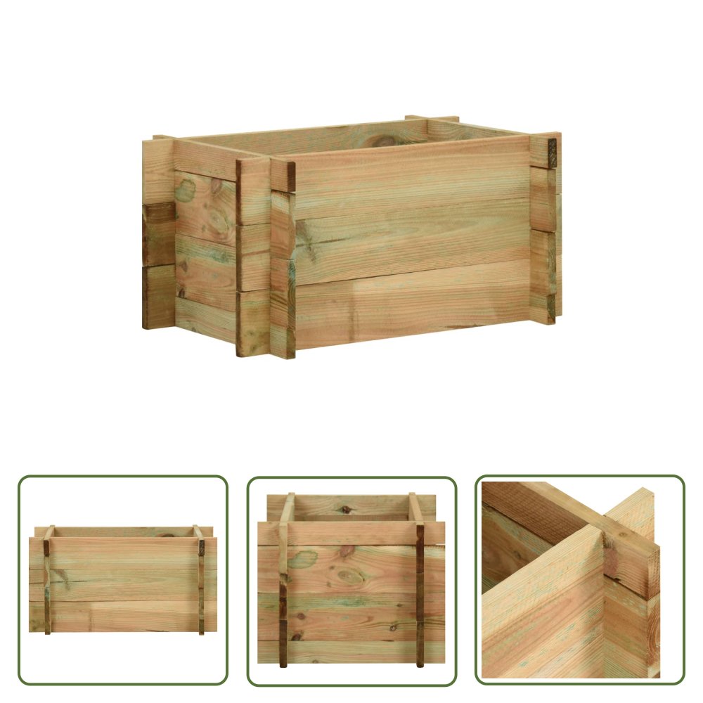 The Living Store Skrzynia ogrodowa - impregnowane drewno sosnowe - 40 cm - Donica