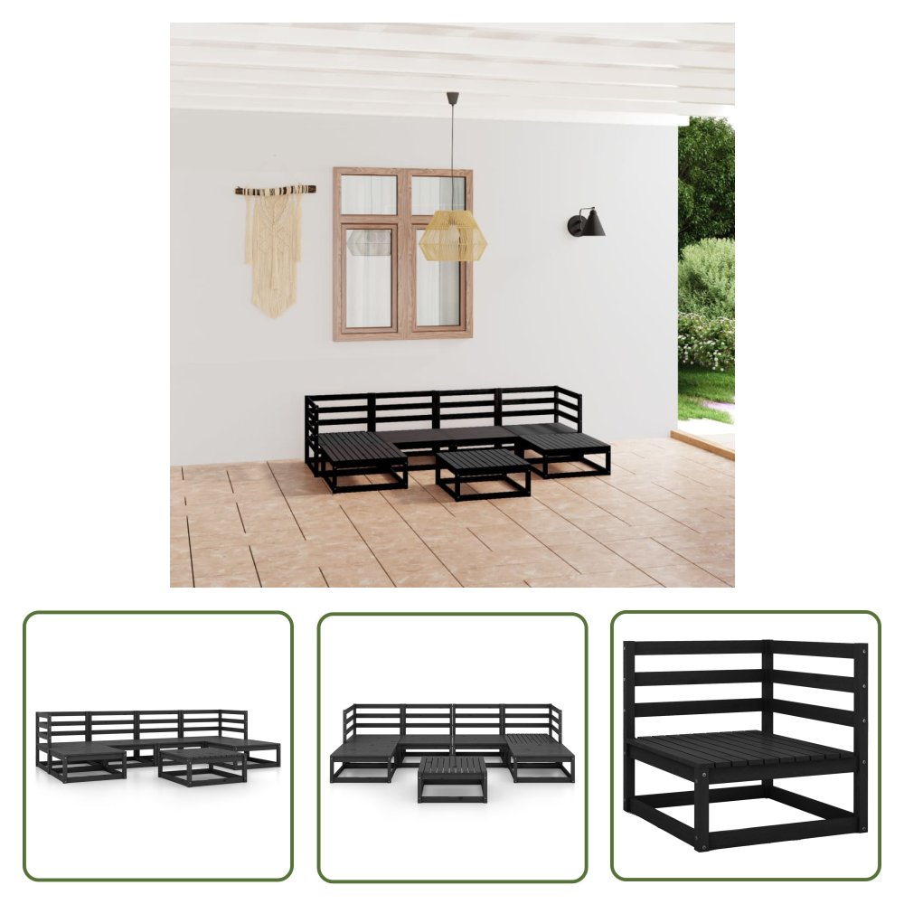 The Living Store 7-cz. zestaw mebli wypoczynkowych do ogrodu - drewno sosnowe - Zestaw Wypoczynkowy Do Ogrodu