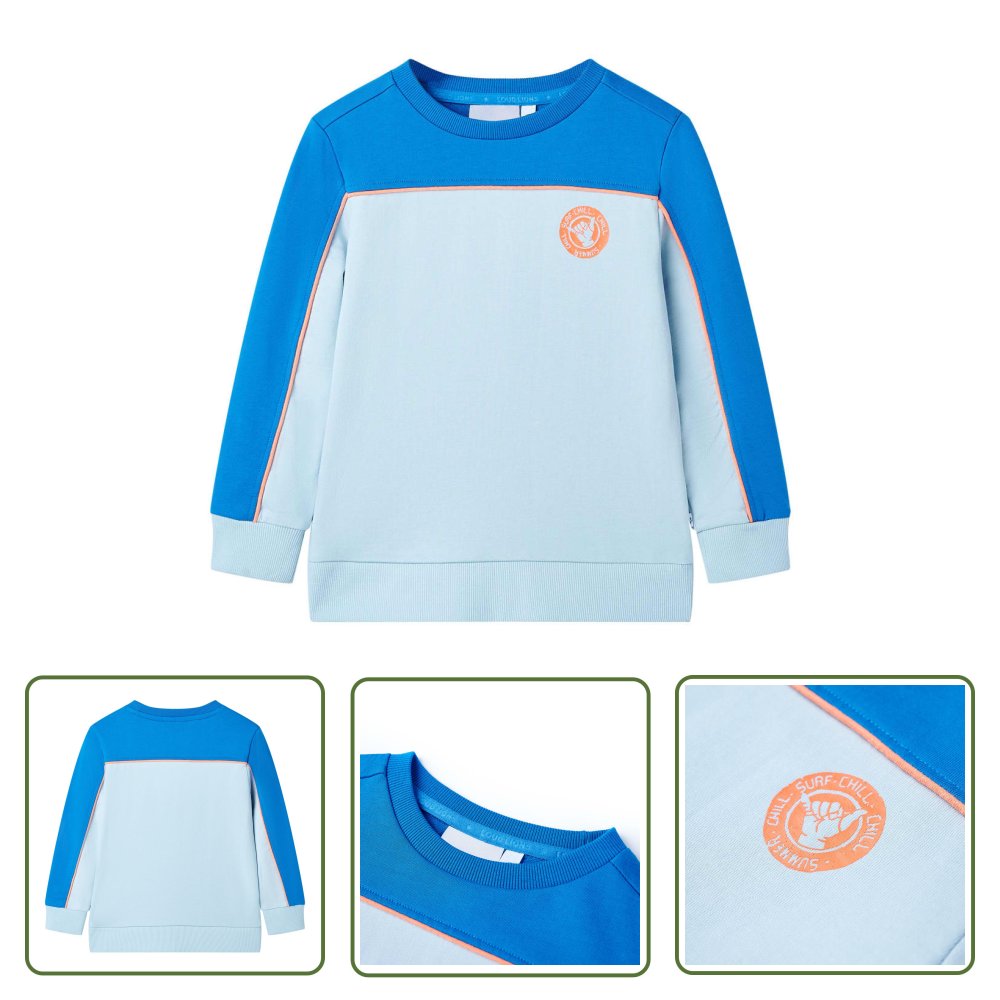 Bluza dziecięca - jasnoniebieski i jaskrawoniebieski - 140 - Bluza Dla Dziecka