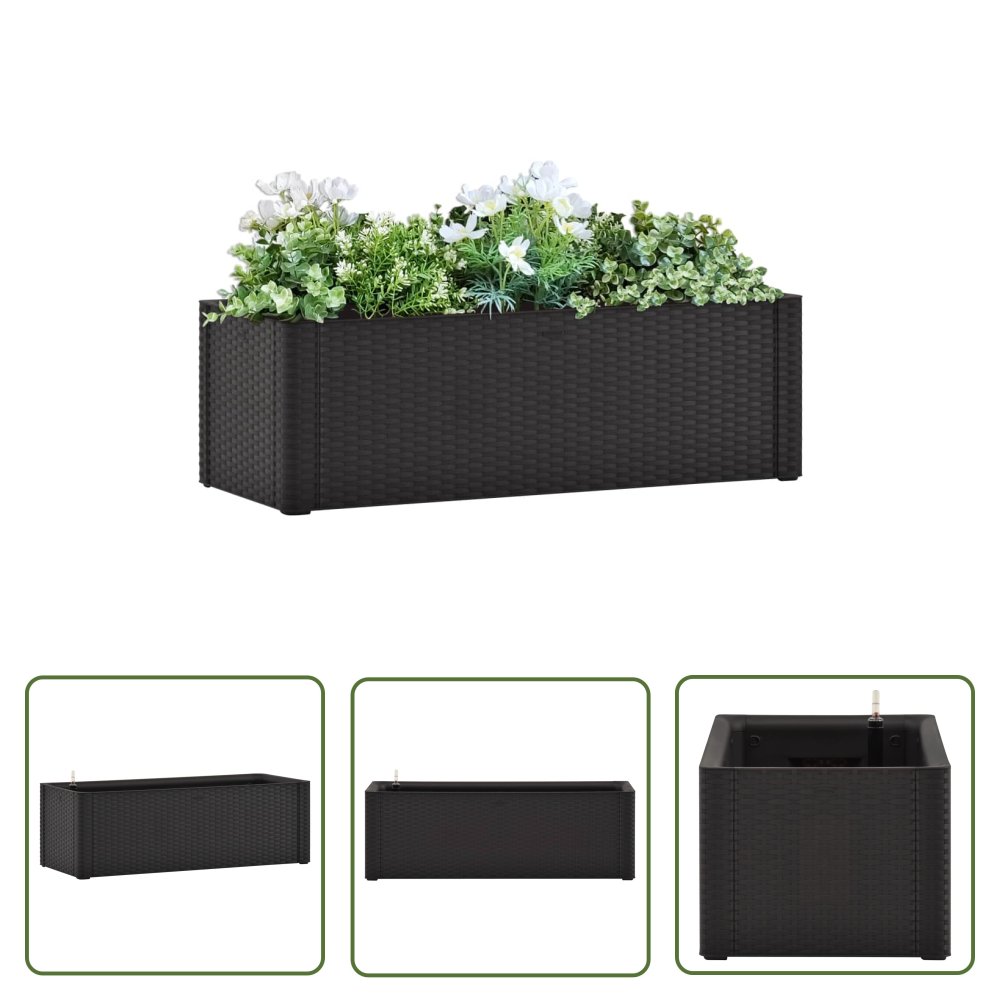 The Living Store Podwyższona donica z systemem podlewania - antracyt - 100x43x33cm - Donica