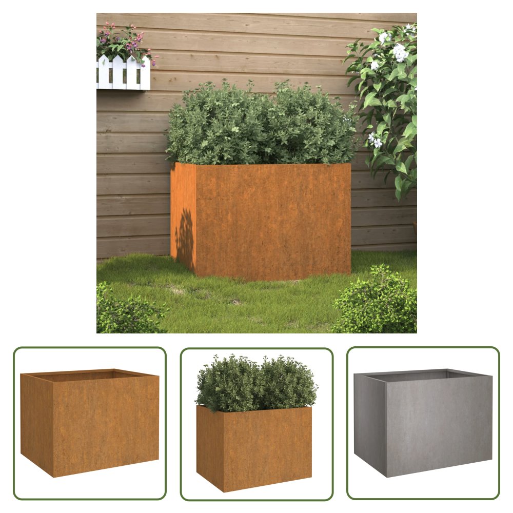 The Living Store Donica - 62x47x46 cm - stal kortenowska - Doniczka