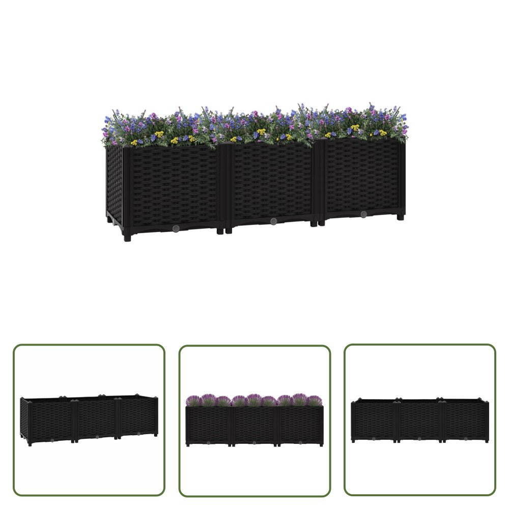 The Living Store Donica do podniesionej rabaty - 120x40x38 cm - polipropylen - Podwyższona Donica
