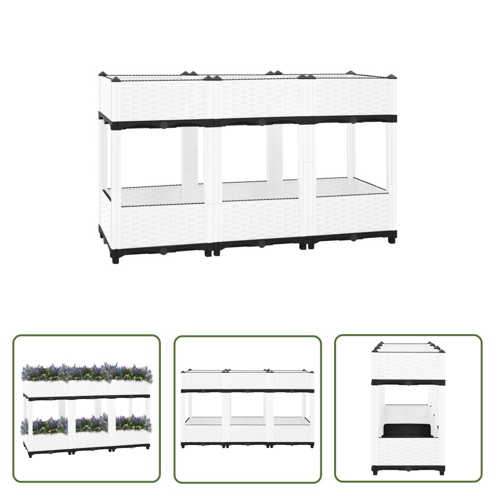 The Living Store Donica do podwyższonej rabaty - 120x40x71 cm - polipropylen - Donice Ogrodowa