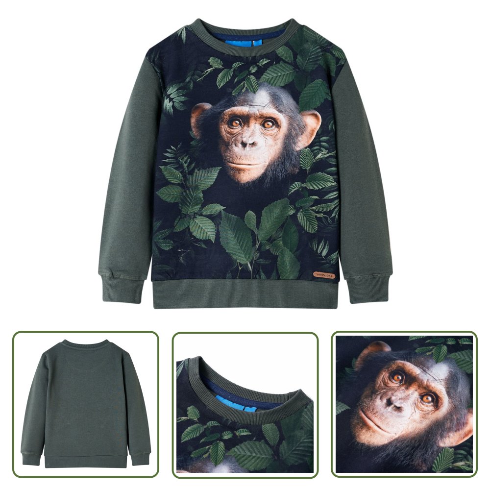 Bluza dziecięca - ciemne khaki - 140 - Bluza Dla Dziecka