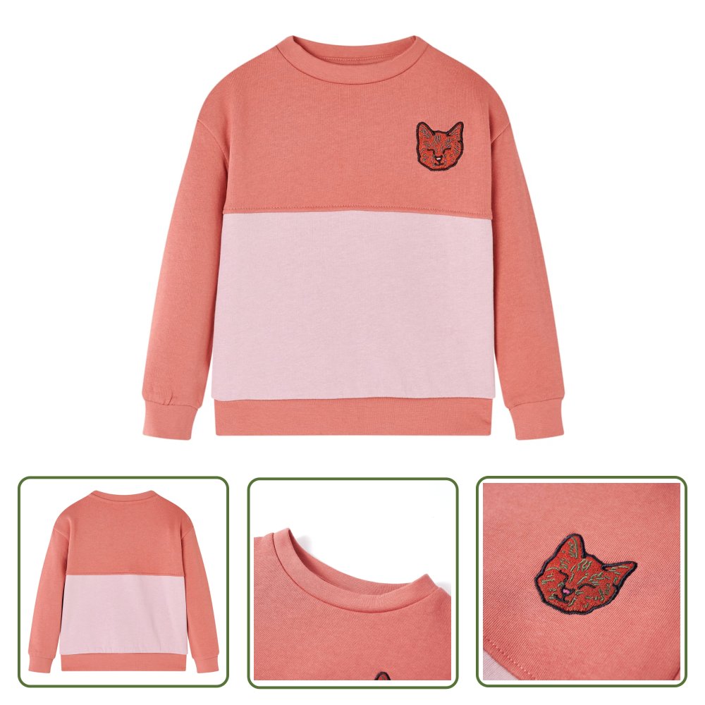 Bluza dziecięca z blokami kolorów - różowa - 116 - Bluza Dla Dziecka