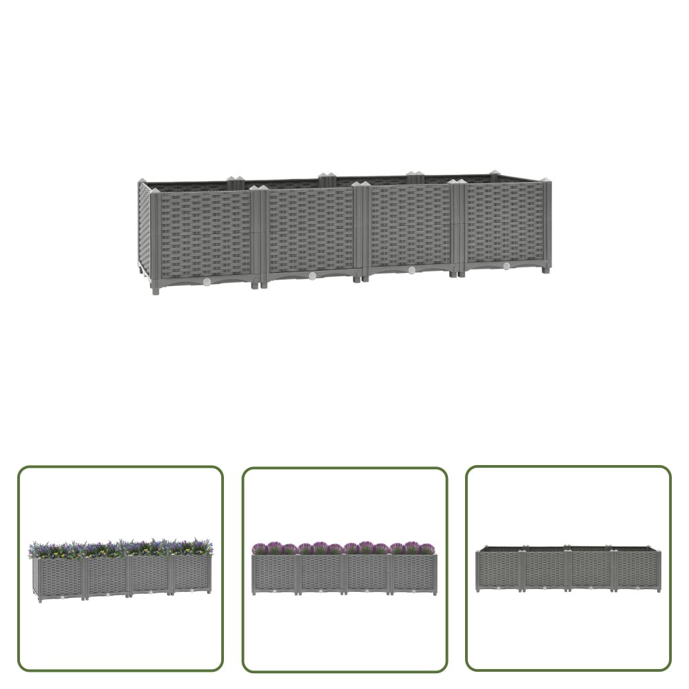 The Living Store Donica do podwyższonej rabaty - 160x40x38 cm - polipropylen - Donice Ogrodowa