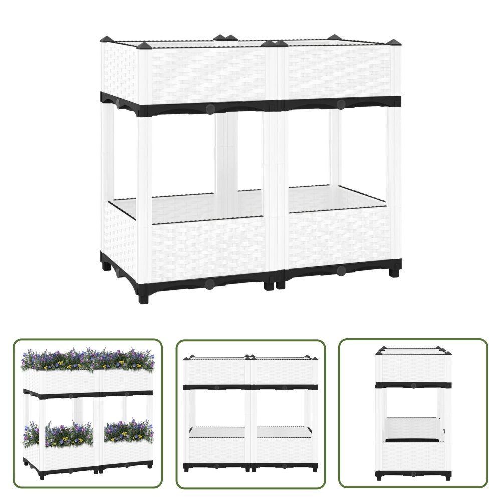 The Living Store Donica do podwyższonej rabaty - 80x40x71 cm - polipropylen - Donice Ogrodowa