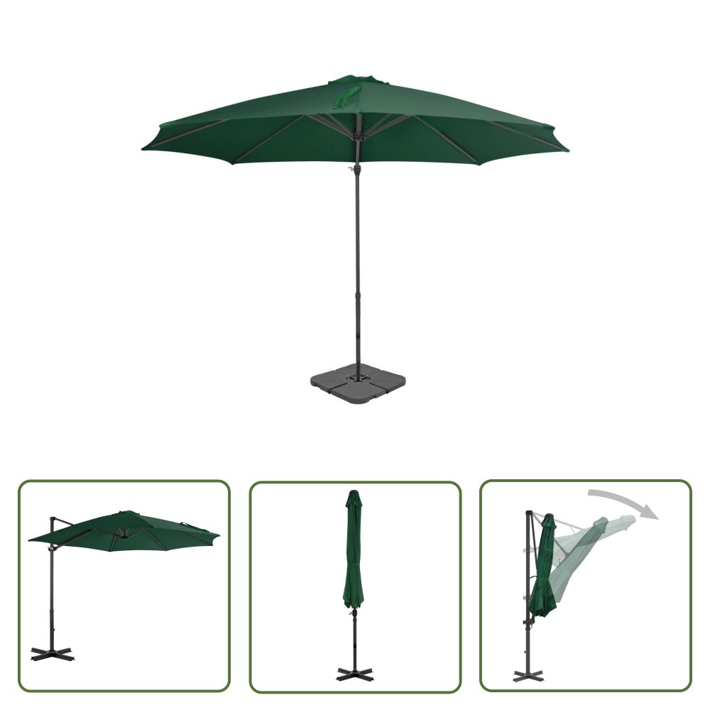 The Living Store Parasol ogrodowy z przenośną podstawą - zielony - Parasol Ogrodowy