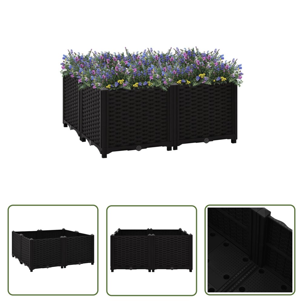 The Living Store Donica do podniesionej rabaty - 80x80x38 cm - polipropylen - Podwyższona Donica