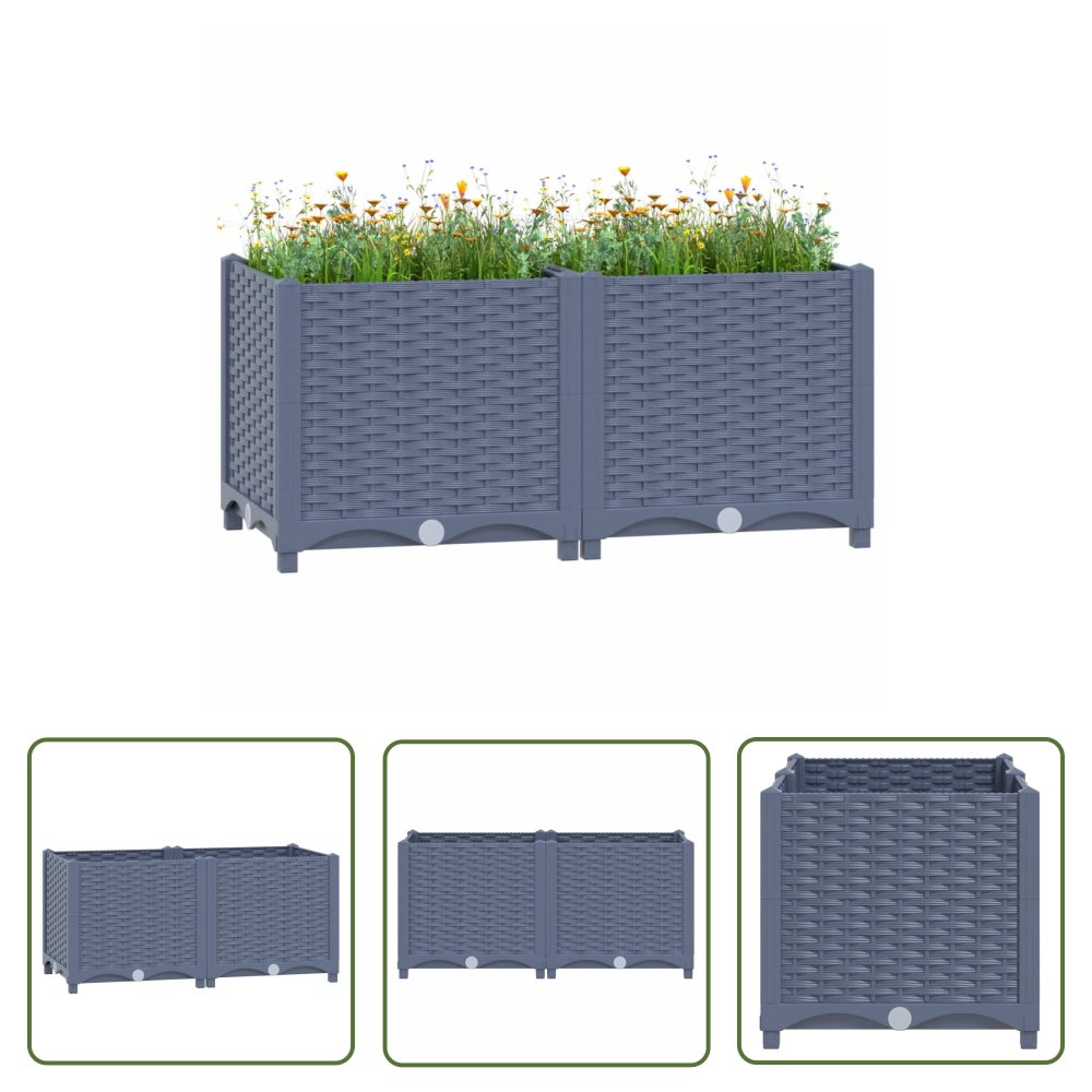 The Living Store Donica do podniesionej rabaty - 80x40x38 cm - polipropylen - Podwyższona Donica