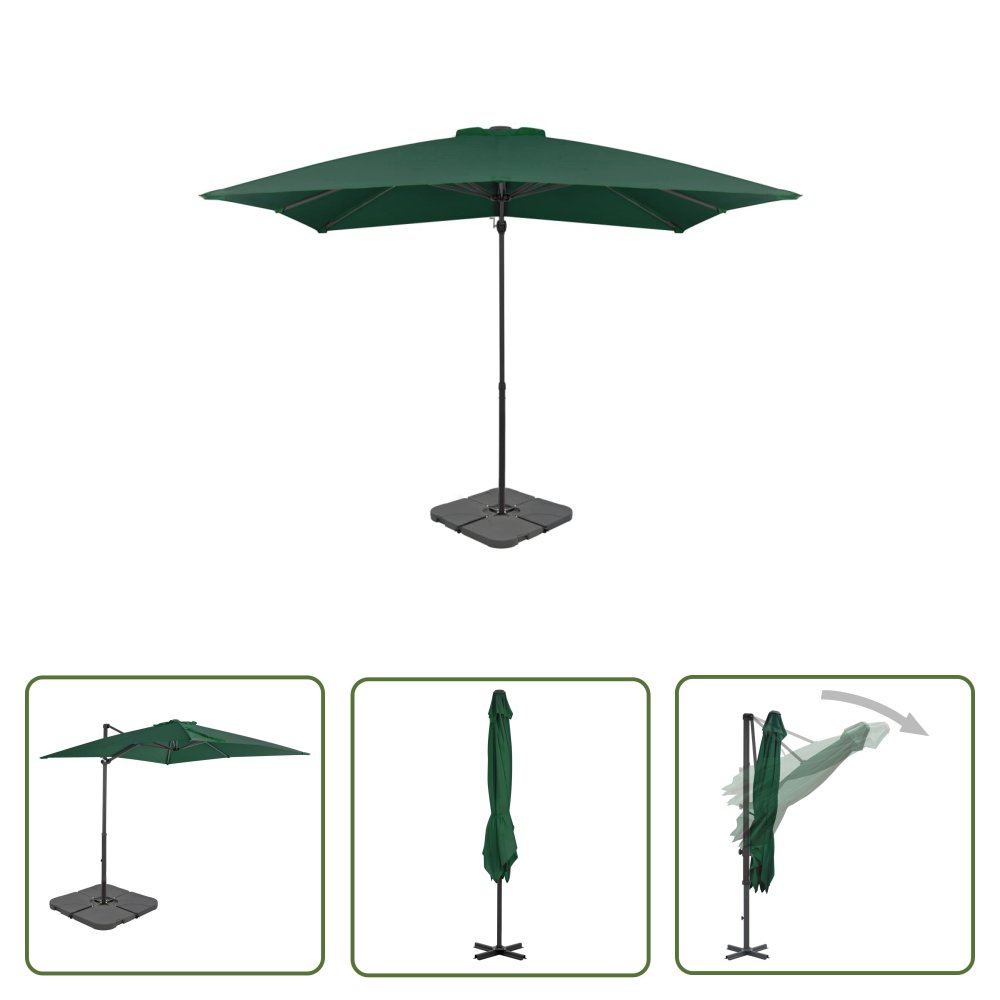 The Living Store Parasol ogrodowy z przenośną podstawą - zielony - Parasol Ogrodowy