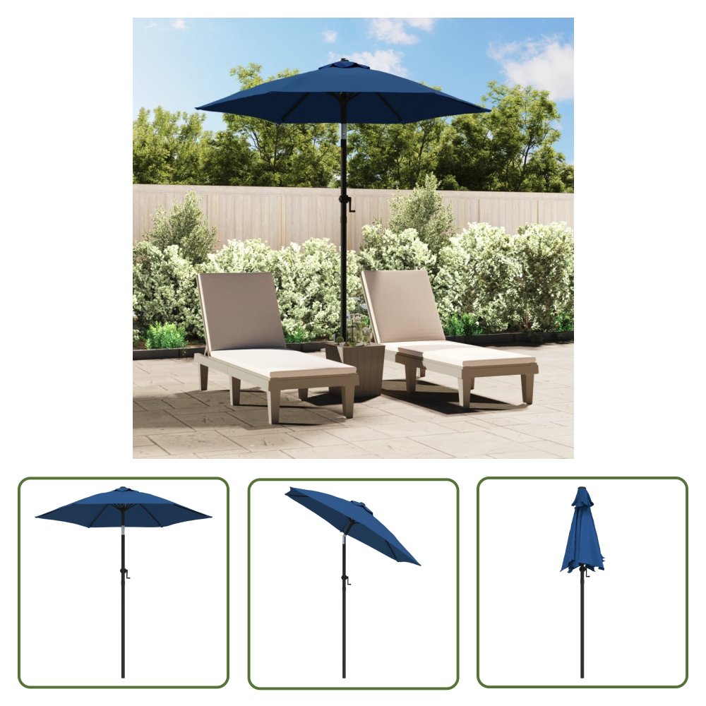 The Living Store Parasol - niebieski - 200 x 224 cm - aluminium - Parasol