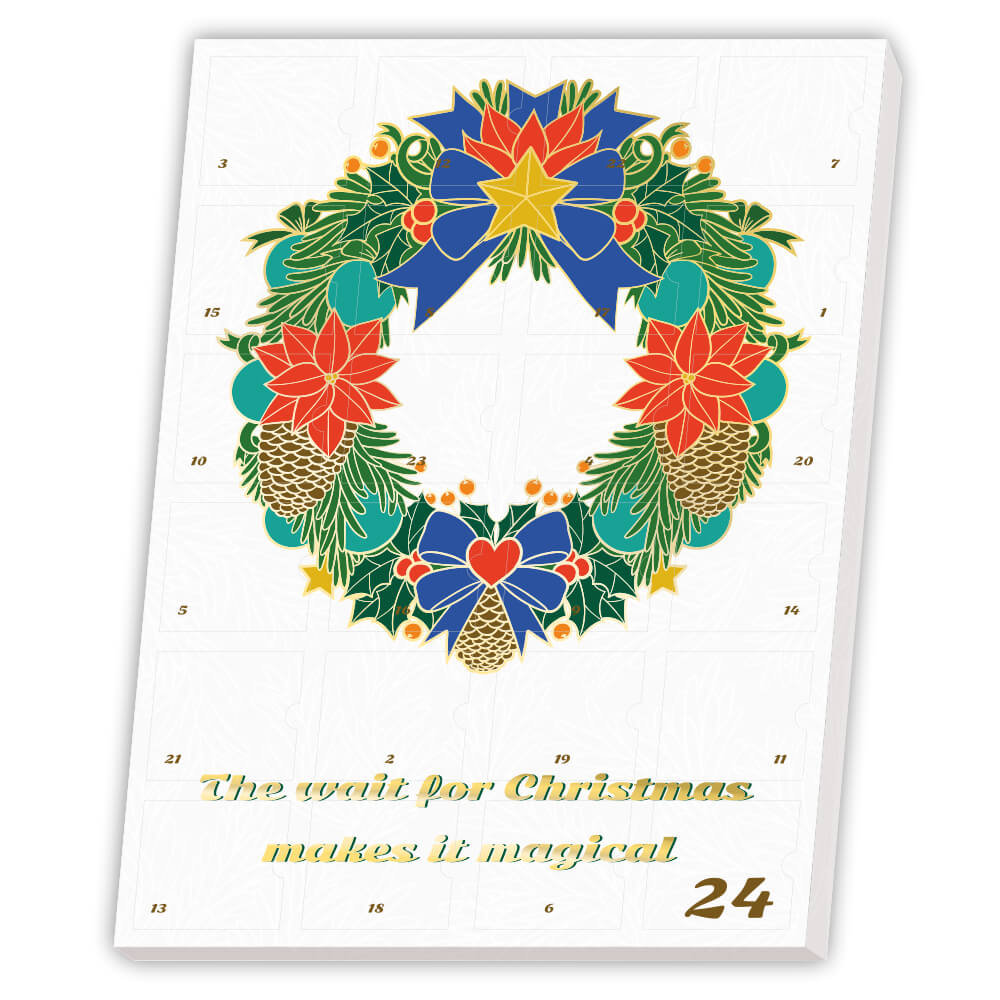 Kalendarz Adwentowy z kawą i herbatą na 2024 rok - 24 saszetki z kawą mieloną i herbatą, prezent, upominek na Mikołaja święta gwiazdkę + DIY dla fac..