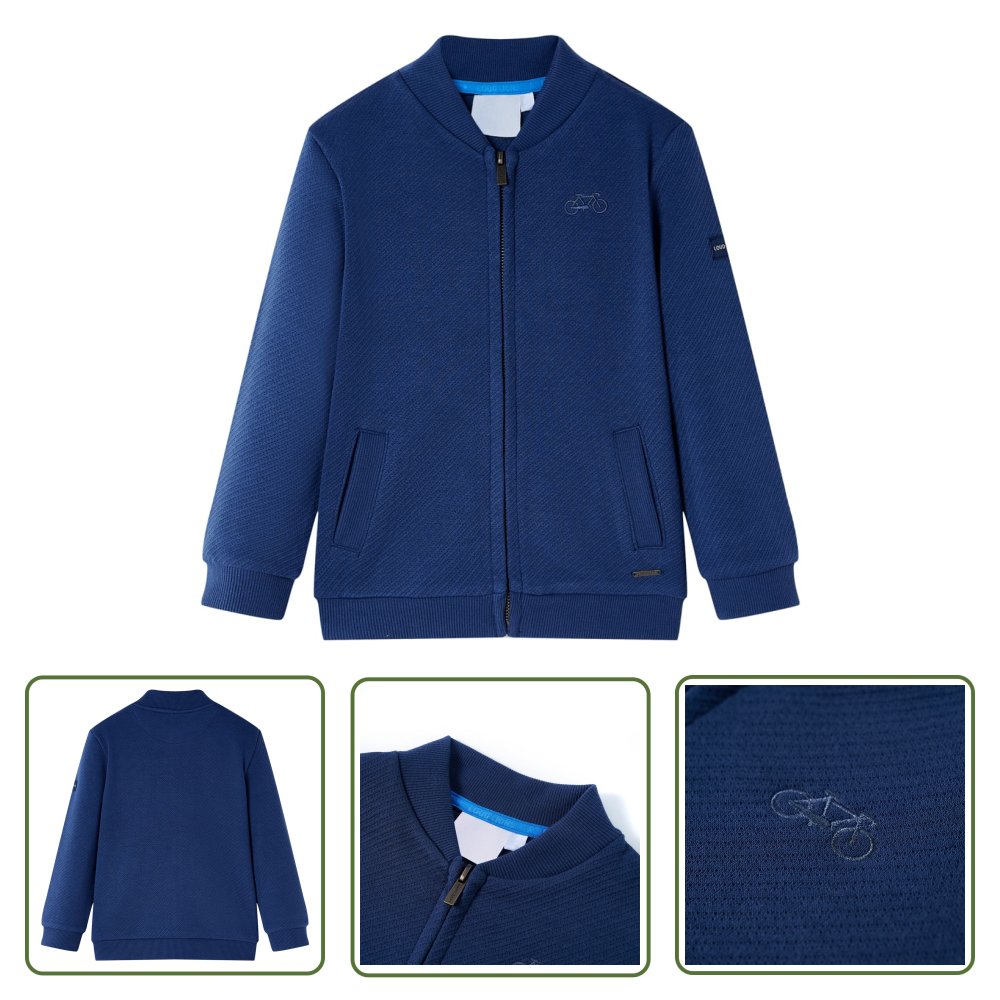 Bluza dziecięca z zapięciem na suwak - granatowa - 104 - Bluza Dziecięca