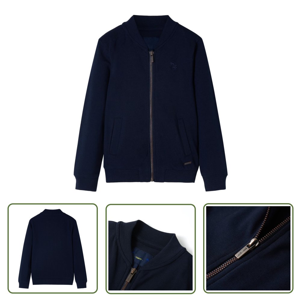 Bluza dziecięca z zapięciem na suwak - granatowa - 116 - Bluza Dziecięca