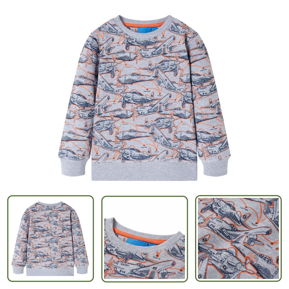 Bluza dziecięca - szary melanż - 128 - Bluza Dla Dziecka