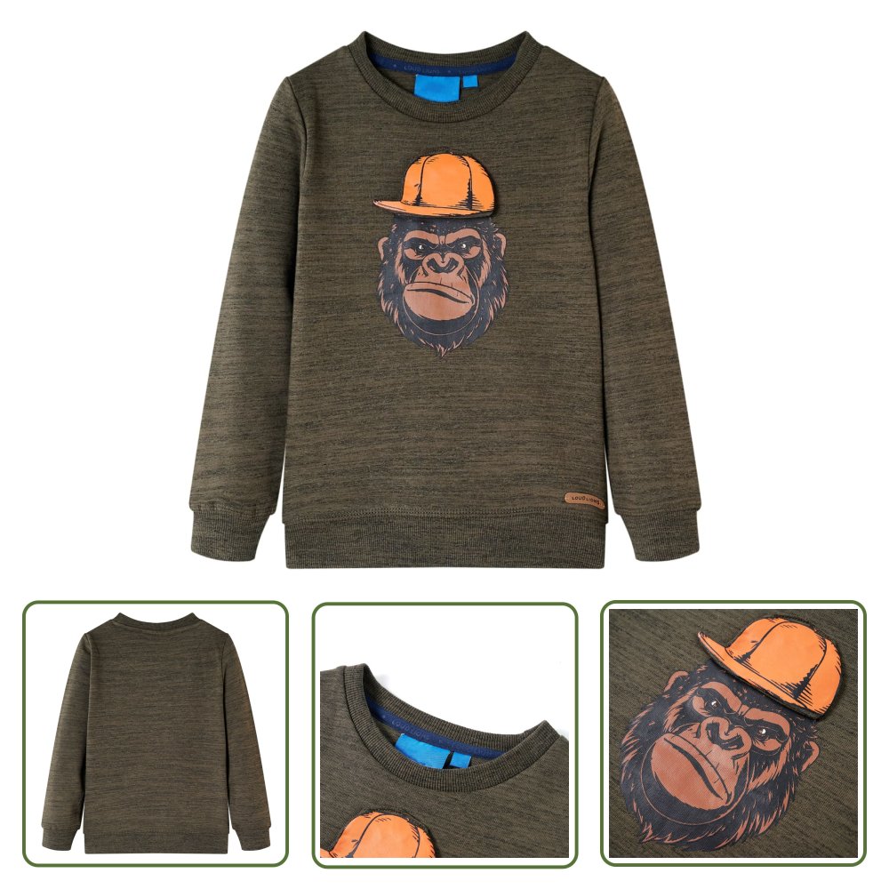 Bluza dziecięca - ciemne khaki - melanż - 104 - Bluza Dla Dziecka