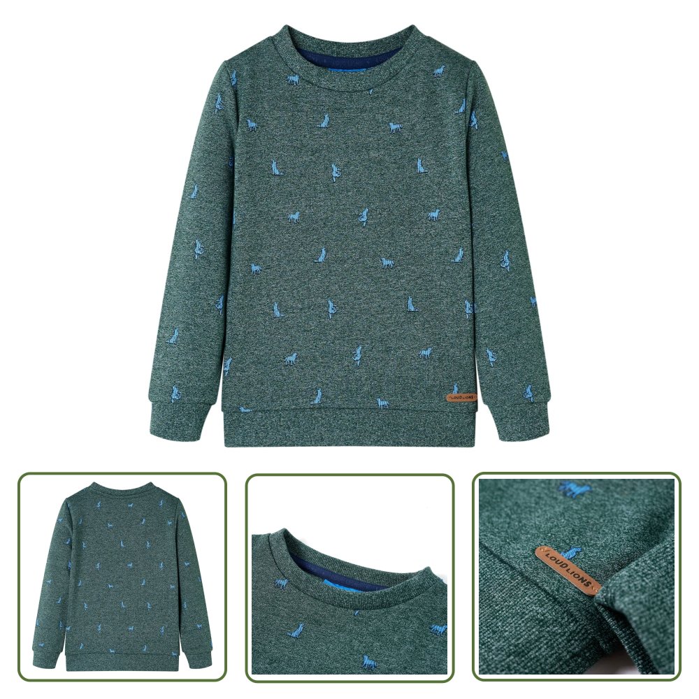 Bluza dziecięca - ciemnozielony melanż - 116 - Bluza Dla Dziecka