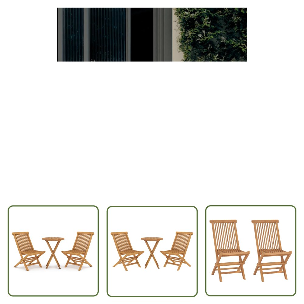 The Living Store 3-cz. zestaw mebli ogrodowych - lite drewno tekowe - Zestaw Mebli Ogrodowych