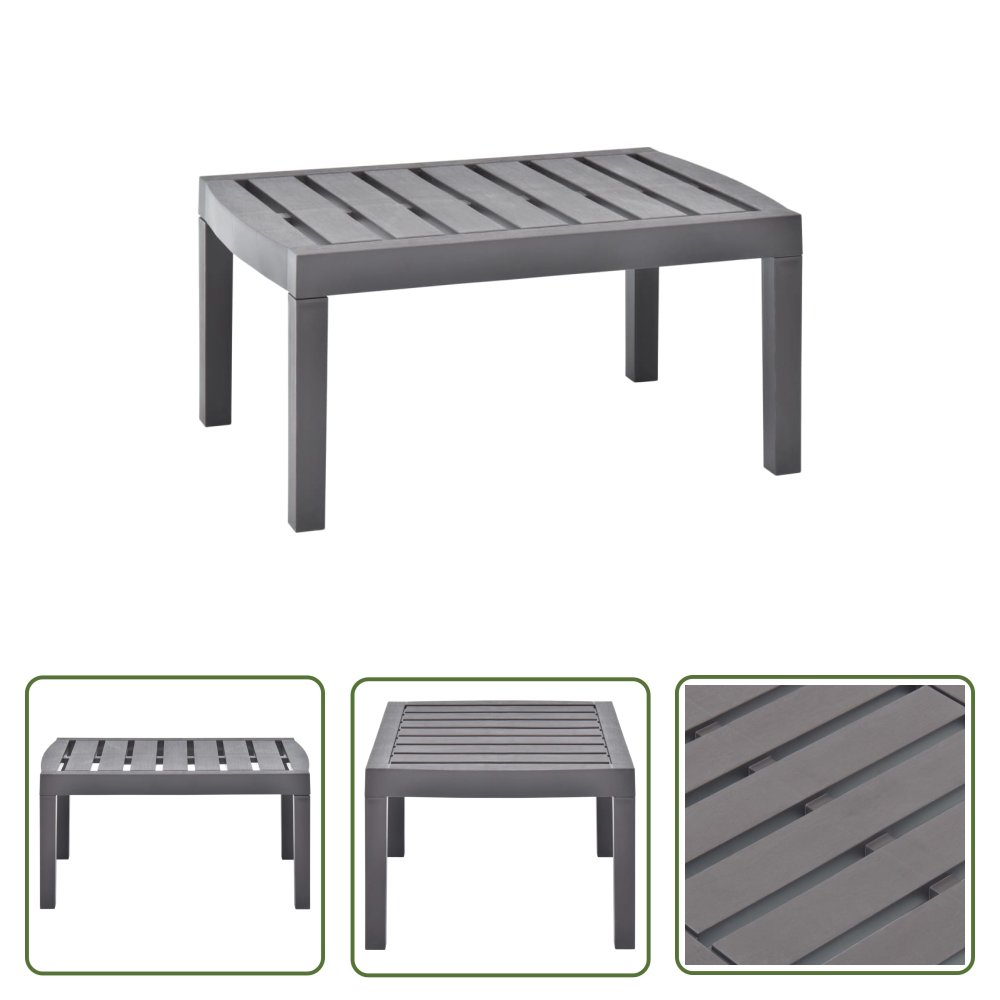 The Living Store Stolik ogrodowy - mokka - 78x55x38 cm - plastik - Stolik