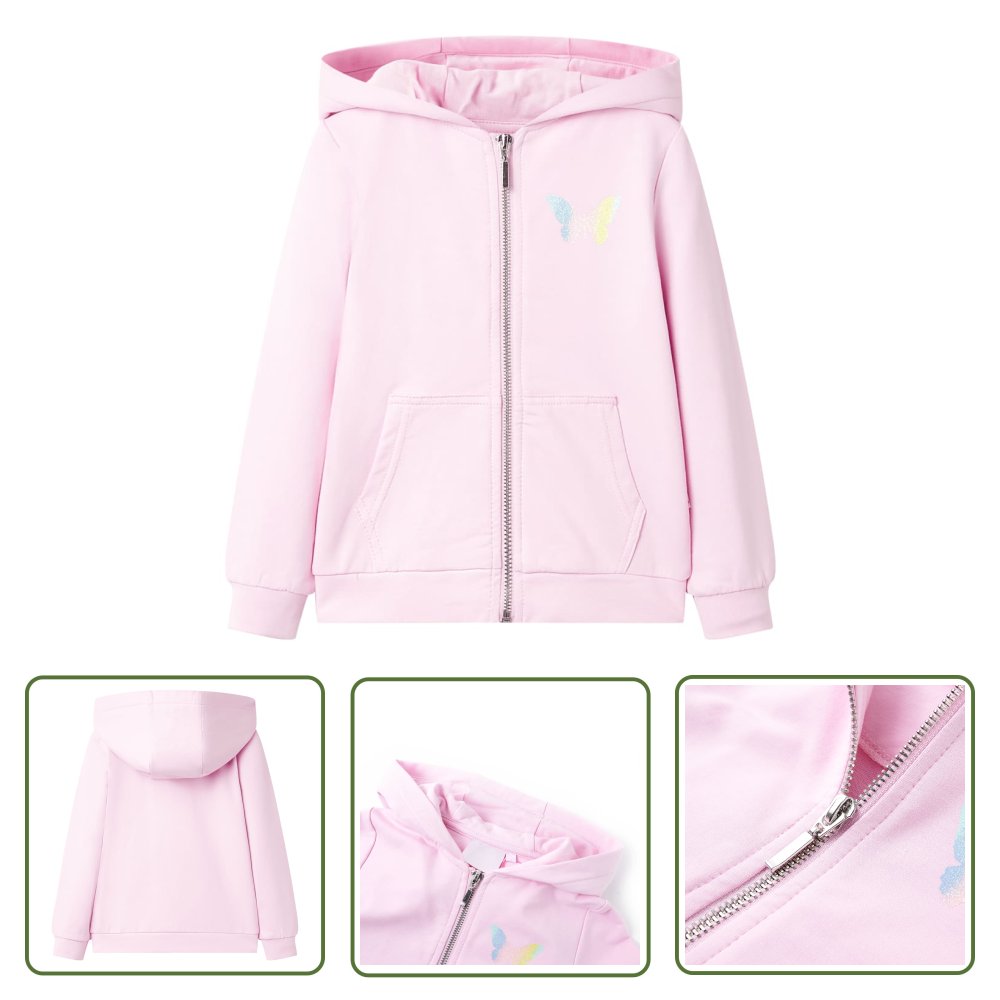 Bluza dziecięca z kapturem - jasnoróżowa - 116 - Bluza Dziecięca