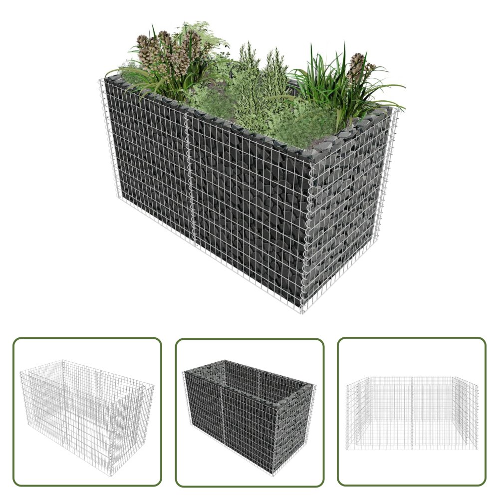 The Living Store Podwyższona donica - ze stali 180 x 90 x 100 cm - srebrna - Podwyższona Donica