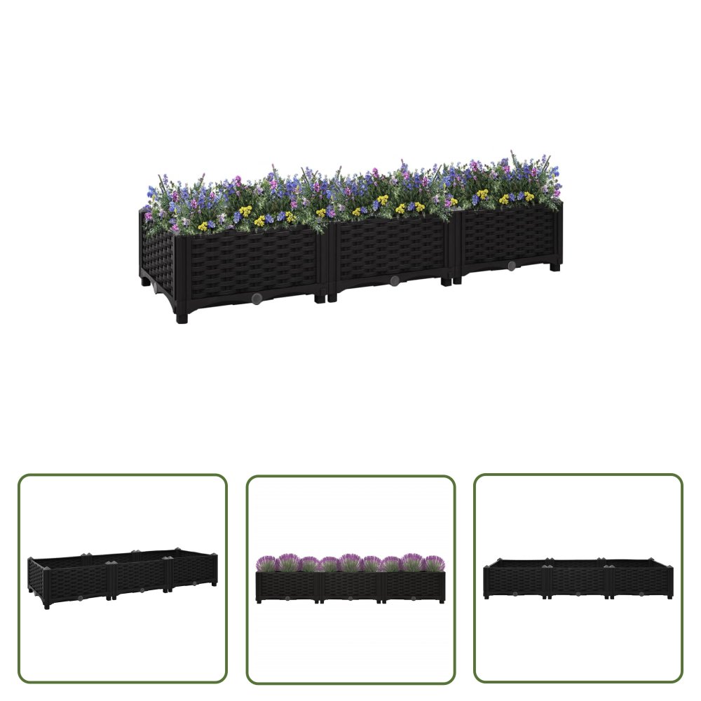 The Living Store Donica do podniesionej rabaty - 120x40x23 cm - polipropylen - Podwyższona Donica