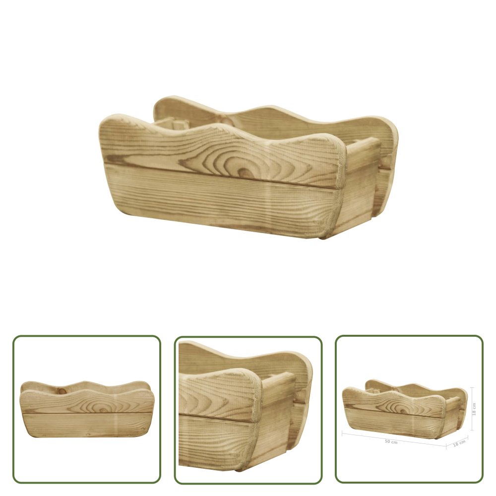 The Living Store Podwyższona donica - 50x18x18 cm - impregnowane drewno sosnowe - Podwyższona Donica