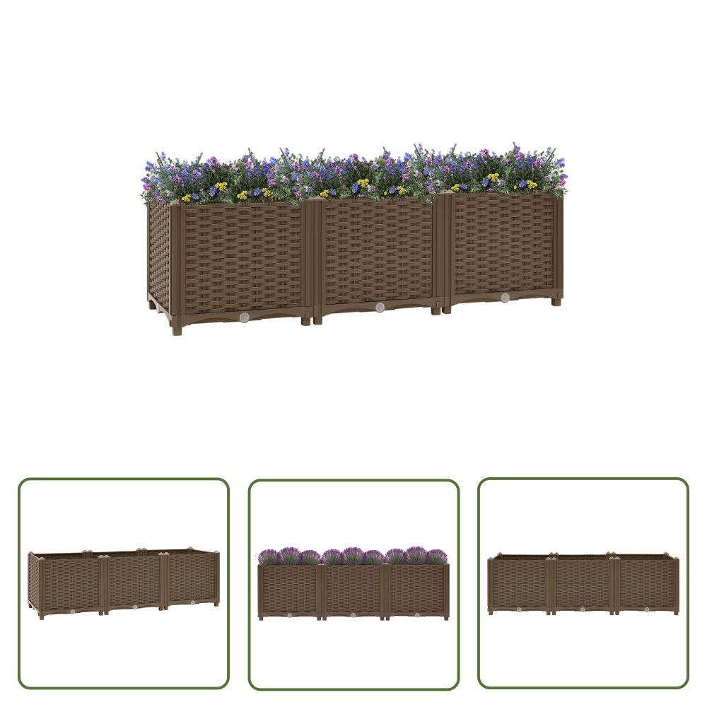The Living Store Donica do podniesionej rabaty - 120x40x38 cm - polipropylen - Podwyższona Donica