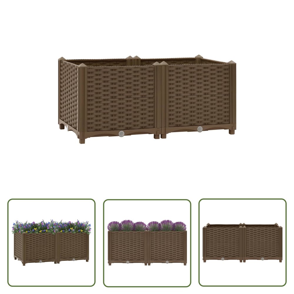 The Living Store Donica do podniesionej rabaty - 80x40x38 cm - polipropylen - Podwyższona Donica