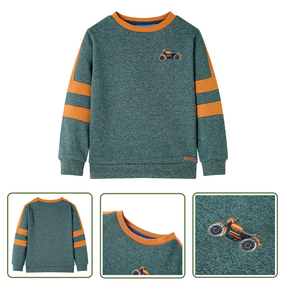 Bluza dziecięca - ciemnozielony melanż - 116 - Bluza Dla Dziecka