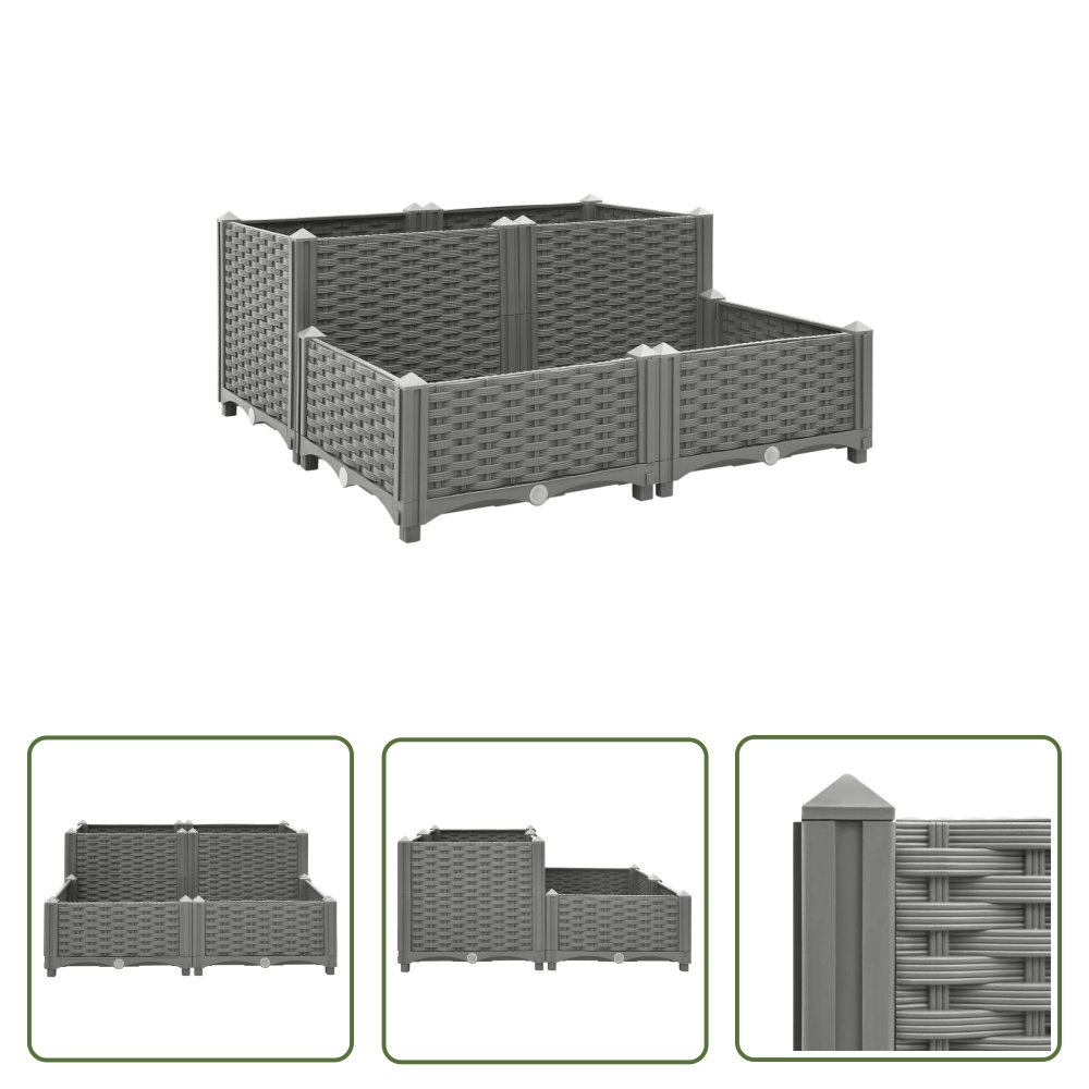 The Living Store Donica do podwyższonej rabaty - 80x80x38 cm - polipropylen - Donice Ogrodowa