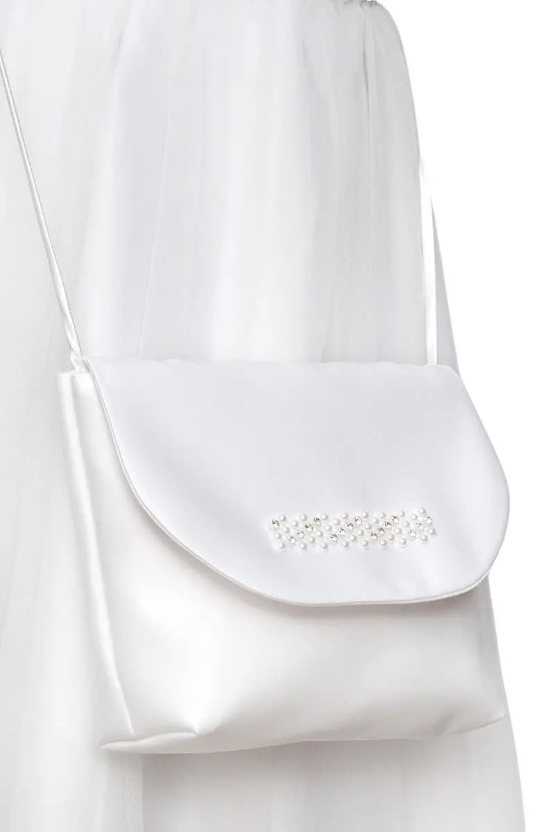 Torebka komunijna satynowa przez ramię dla dziewczynki kopertówka torebki komunijne Madomi model TB14