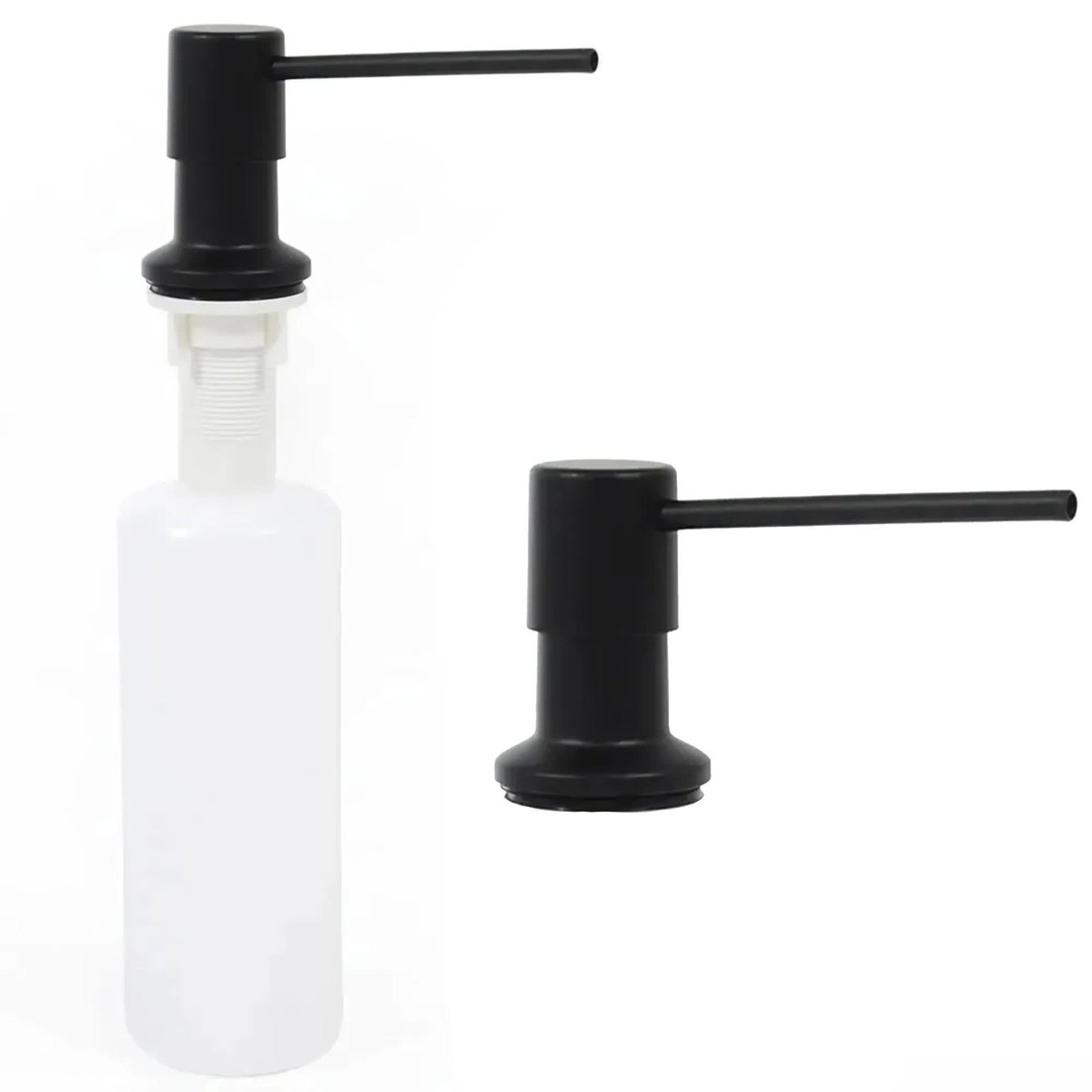 Dozownik Płynu Do Mycia Naczyń w Kuchni Czarny Matowy Pompka Do Zlewozmywaka Umywalki Kuchennej Pojemnik Dyspenser Zlewu Kuchennego 300ml