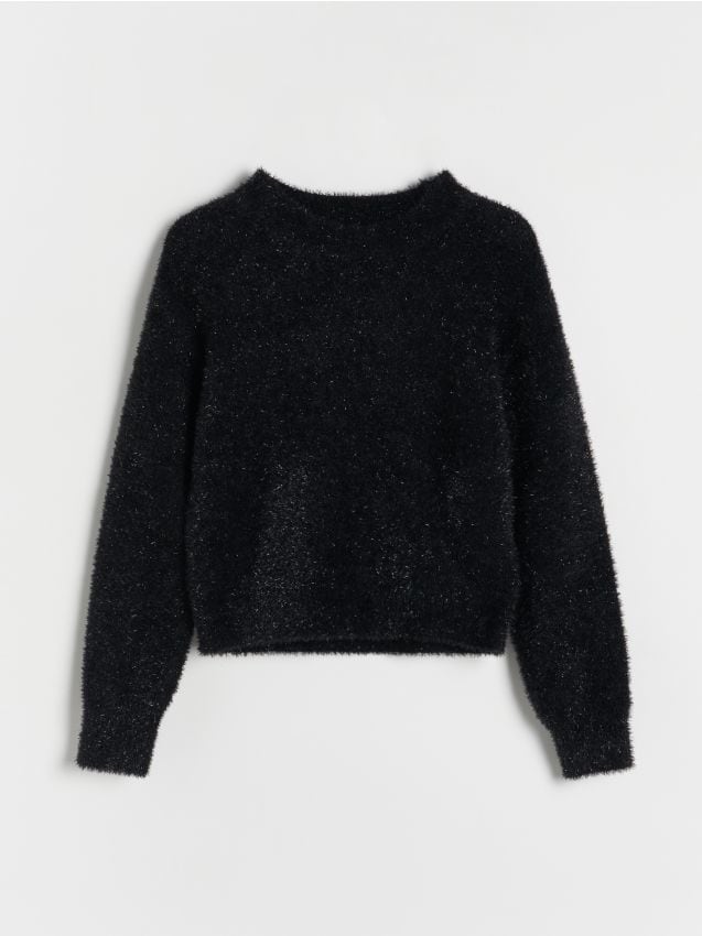 Reserved - Sweter z połyskującą nicią - czarny
