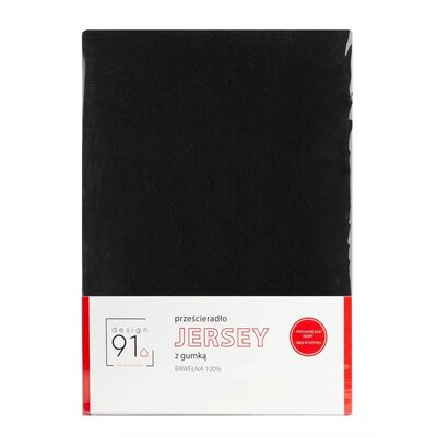 Eurofirany B.B. CHOCZYŃSCY SPÓŁKA JAWNA Prześcieradło z Gumką Jersey D91 140x200 w.30 Czarny 5903571130334