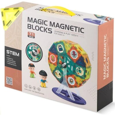 Klocki Magnetyczne 3D Dla Dzieci Ricokids, Konstrukcyjne, Zestaw Układanka + Naklejki