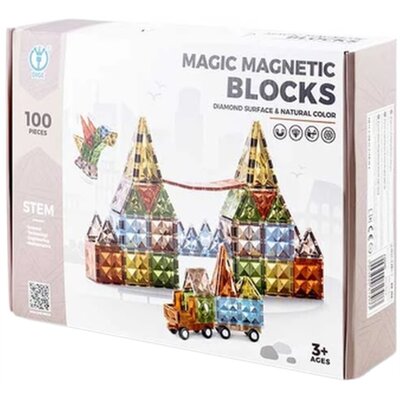 Klocki magnetyczne 3D auto dla dzieci Ricokids, konstrukcyjne, zestaw układanka