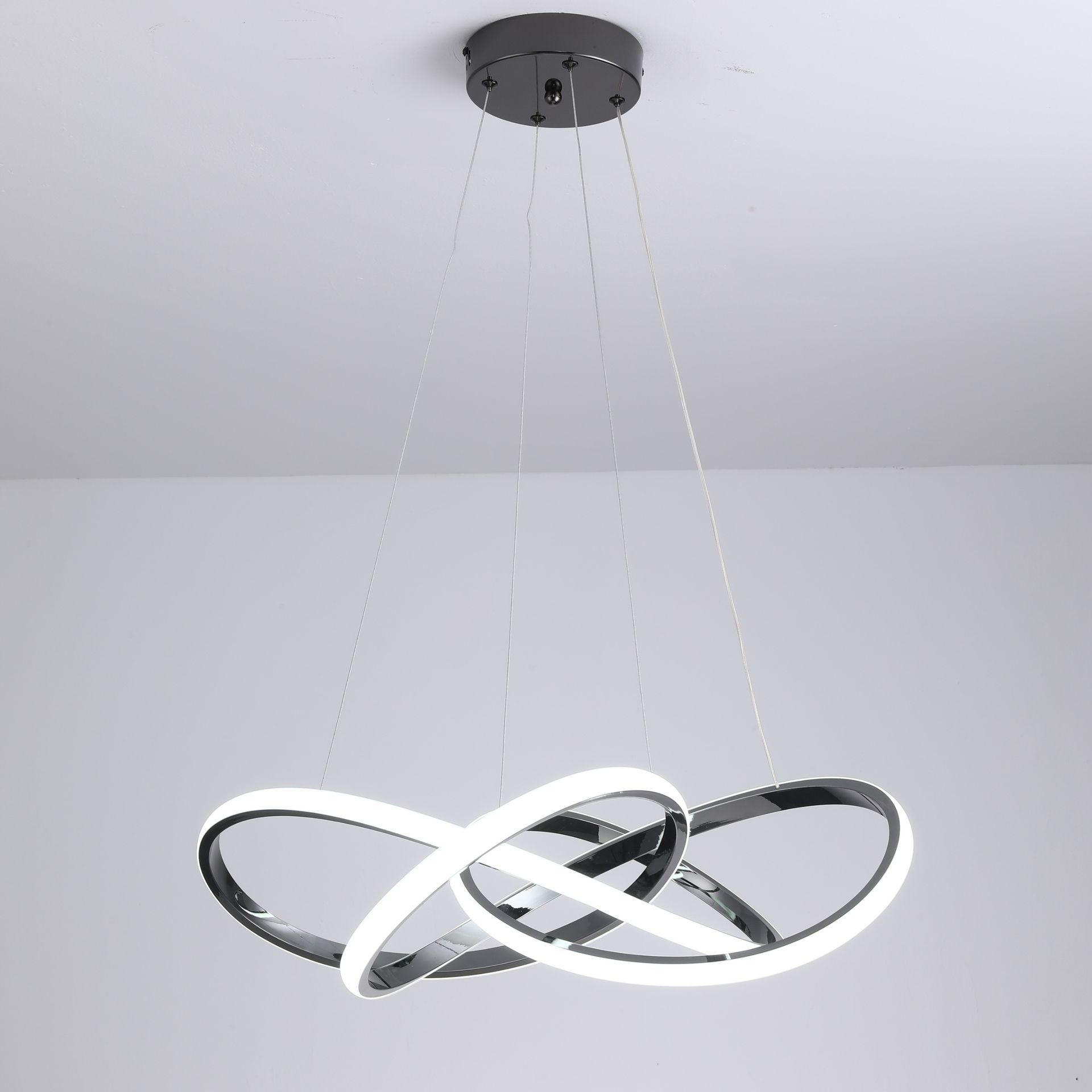 Lampa Sufitowa wisząca Żyrandol Led Pilot 78W 60cm czarna do salonu