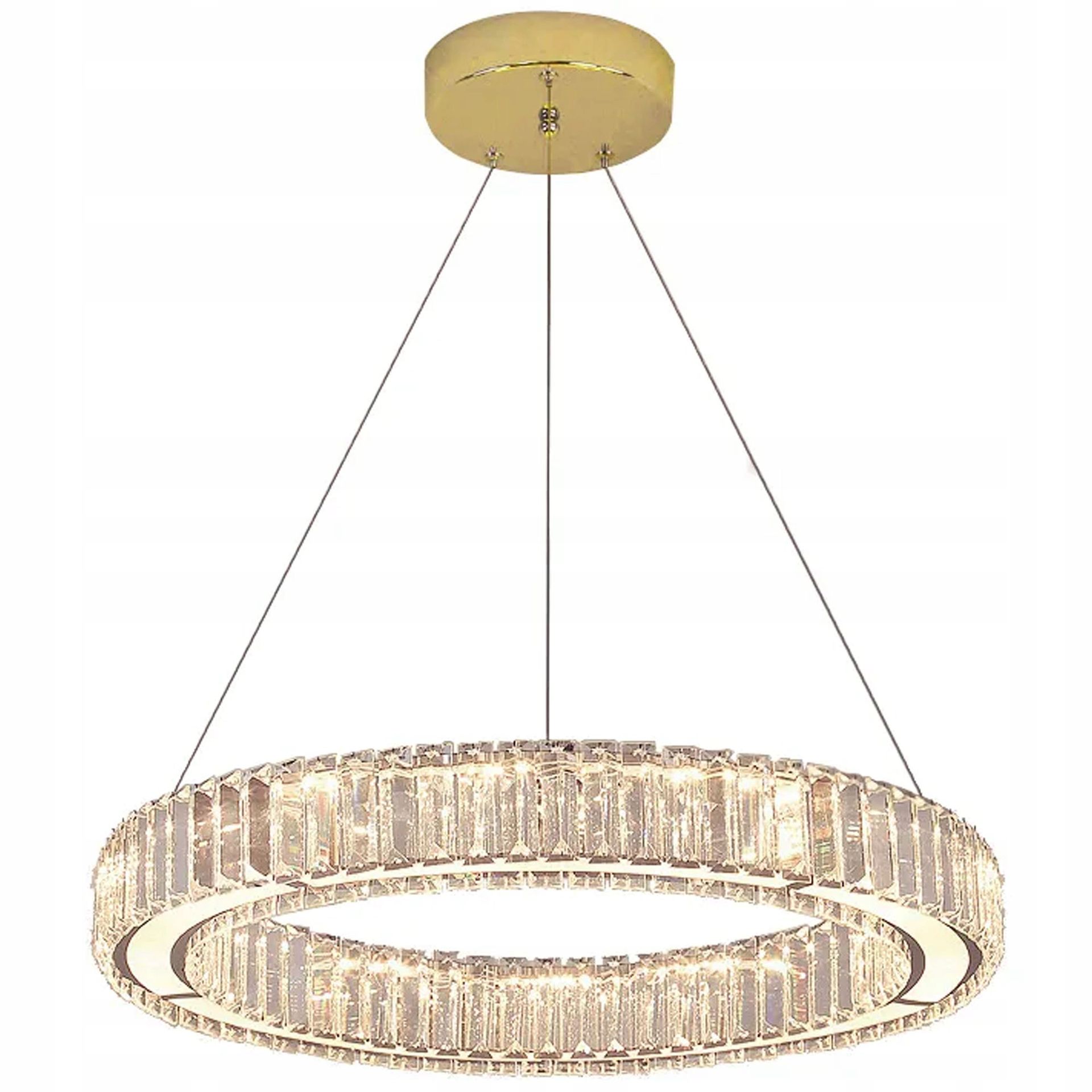 Lampa wisząca Toolight Złota Kryształowa Glamour Żyrandol Led
