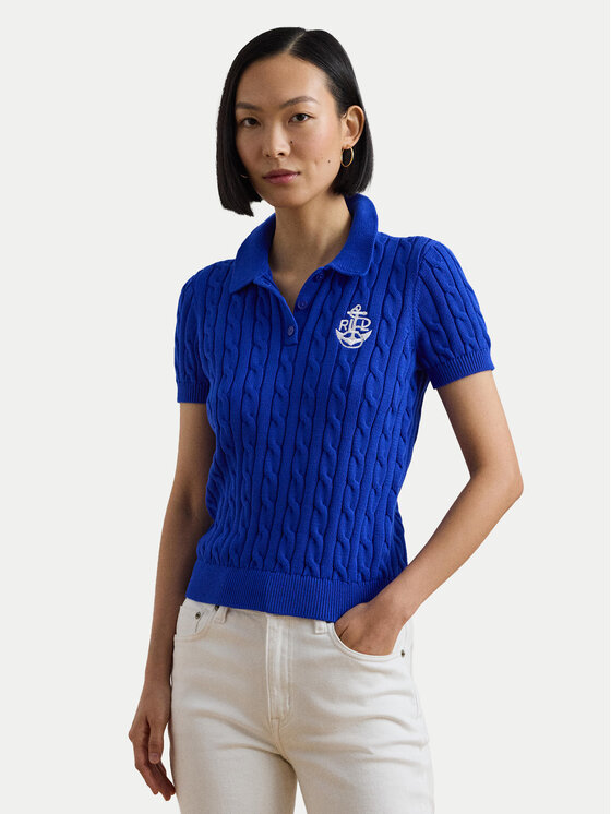 LAUREN RALPH LAUREN Polo 200957581002 Niebieski Slim Fit