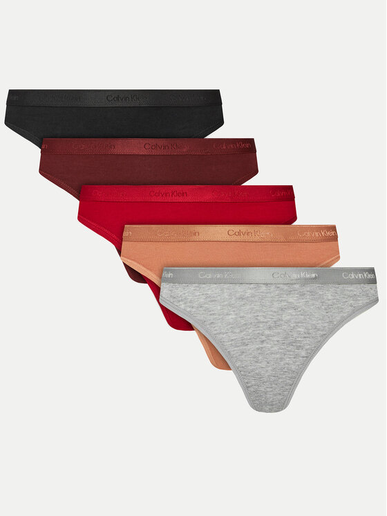 Calvin Klein Underwear Komplet 5 par stringów Thong 5pk 000QD5247E Kolorowy