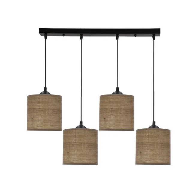 Orzechowa lampa wisząca z czterema kloszami V177 C5-L39