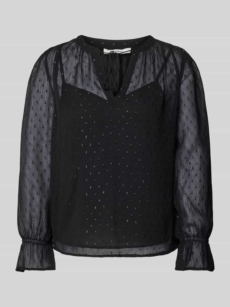 Bluzka o kroju regular fit z obszyciem ozdobnymi kamieniami model ‘ADDISON’